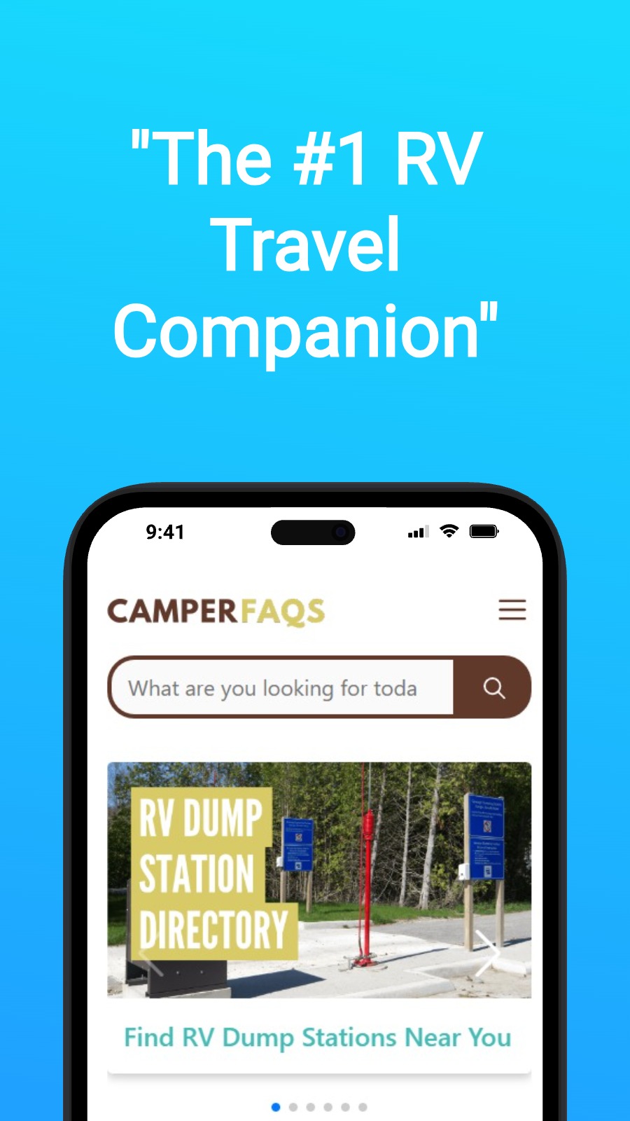 CamperFAQs app screenshot 1