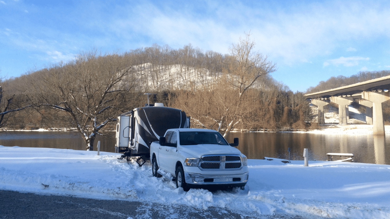RV camping in winter in Virginia