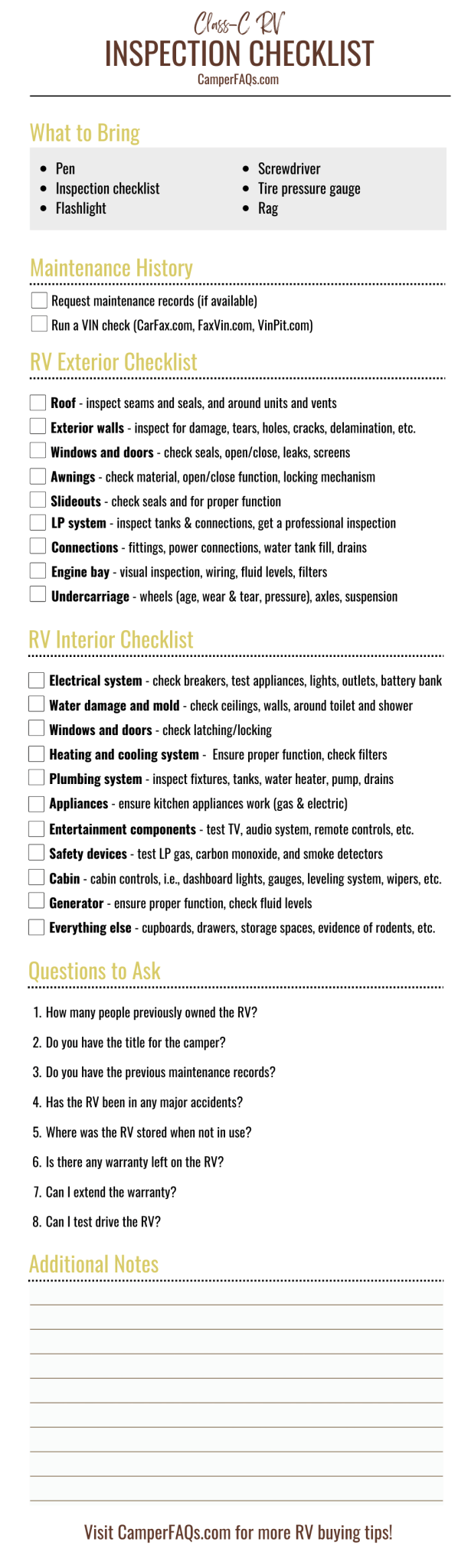 What to Look for When Buying a Used ClassC RV (Checklist & Tips)