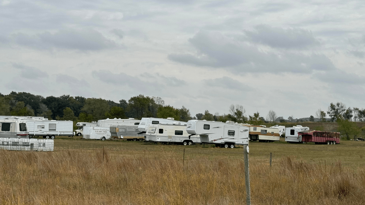 Outside RV storage facility