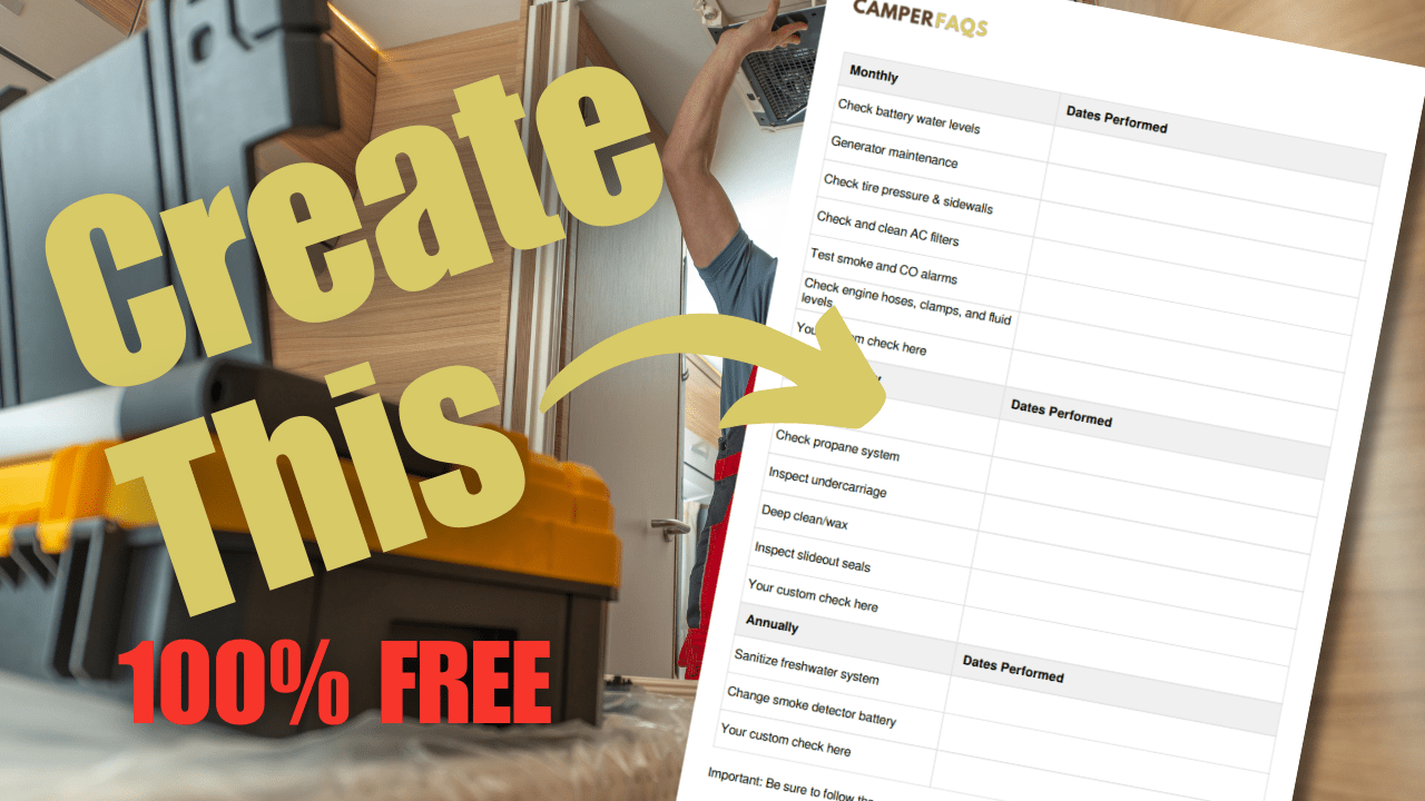 free rv maintenance checklist pdf creator