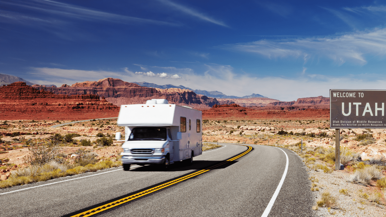 RV traveling down the highway
