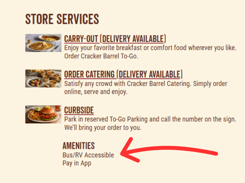 cracker barrel store services
