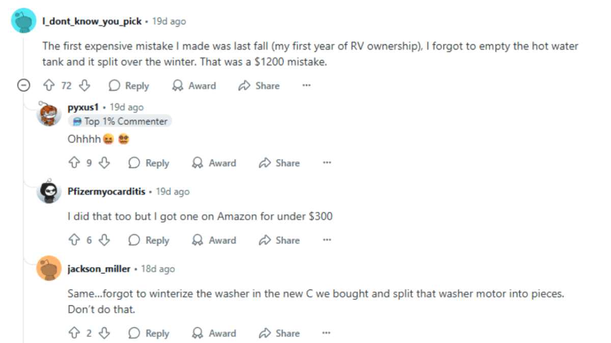 Expensive RV Winterizing Mistake