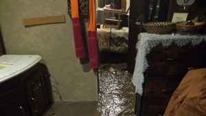 Flood waters in the Geiger family RV - Cheryl Geiger on gofundme.com