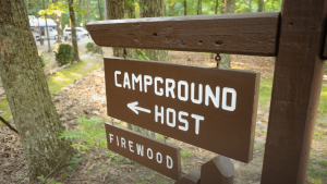 Campground host sign