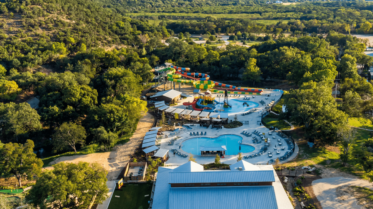Aerial view of Camp Fimfo