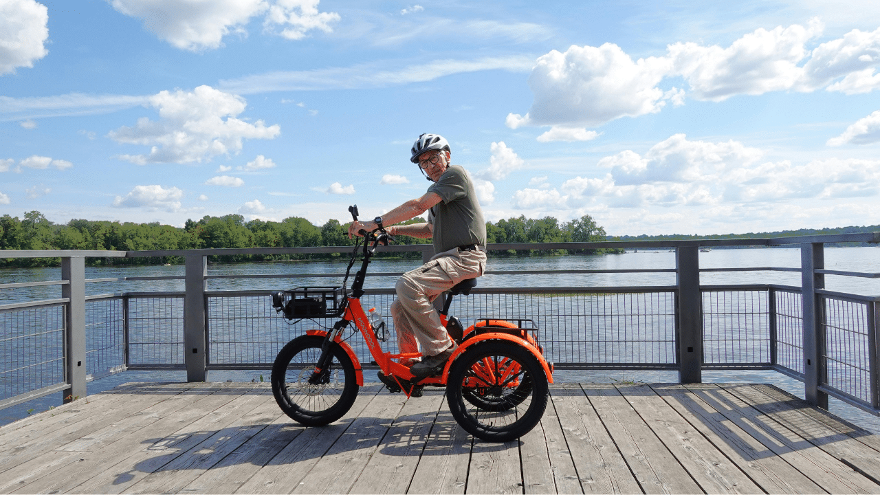 Man on e-bike