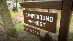 Campground host sign