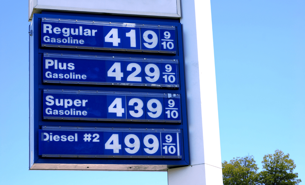 Fuel station price sign