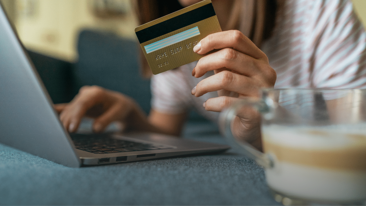 Woman making a purchase online