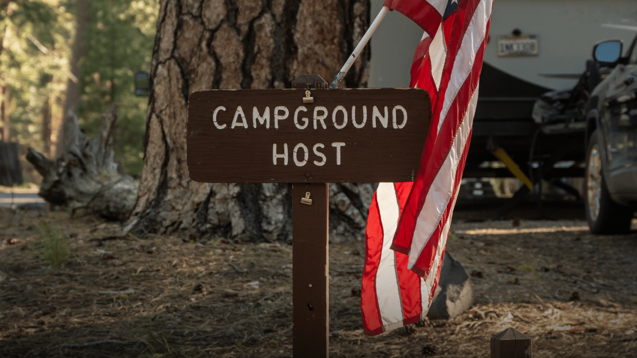 Campground host sign