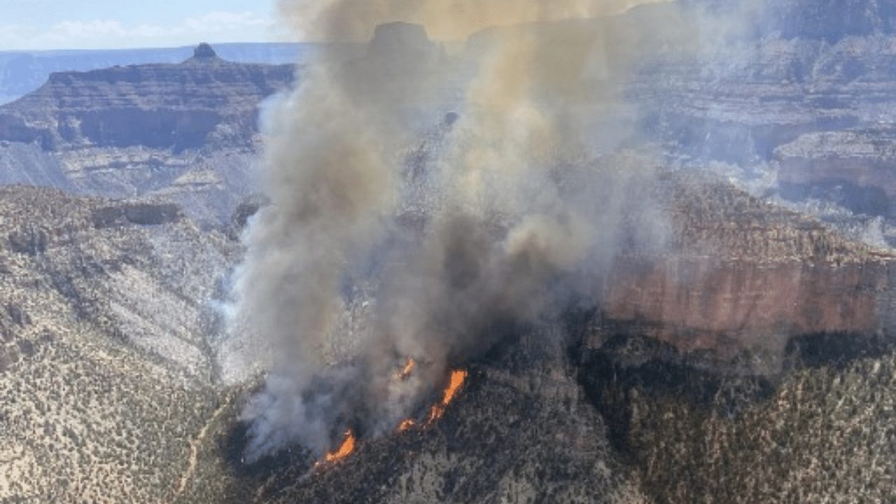 Dragon Bravo fire at the Grand Canyon via Wikimedia Commons Public Domain