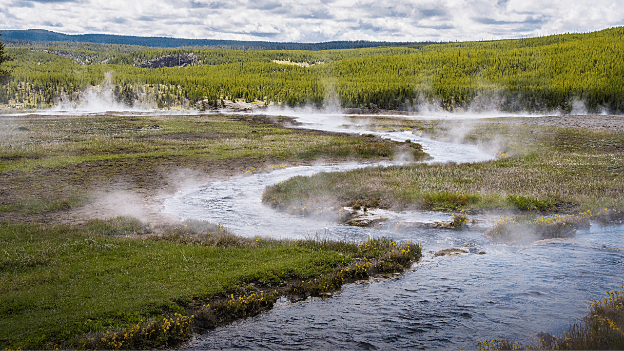 Boiling river in Yellowstone
