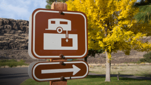 RV dump station sign