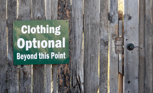 Clothing optional sign