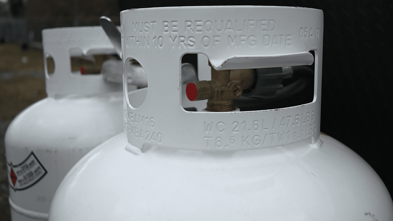 Two propane tanks