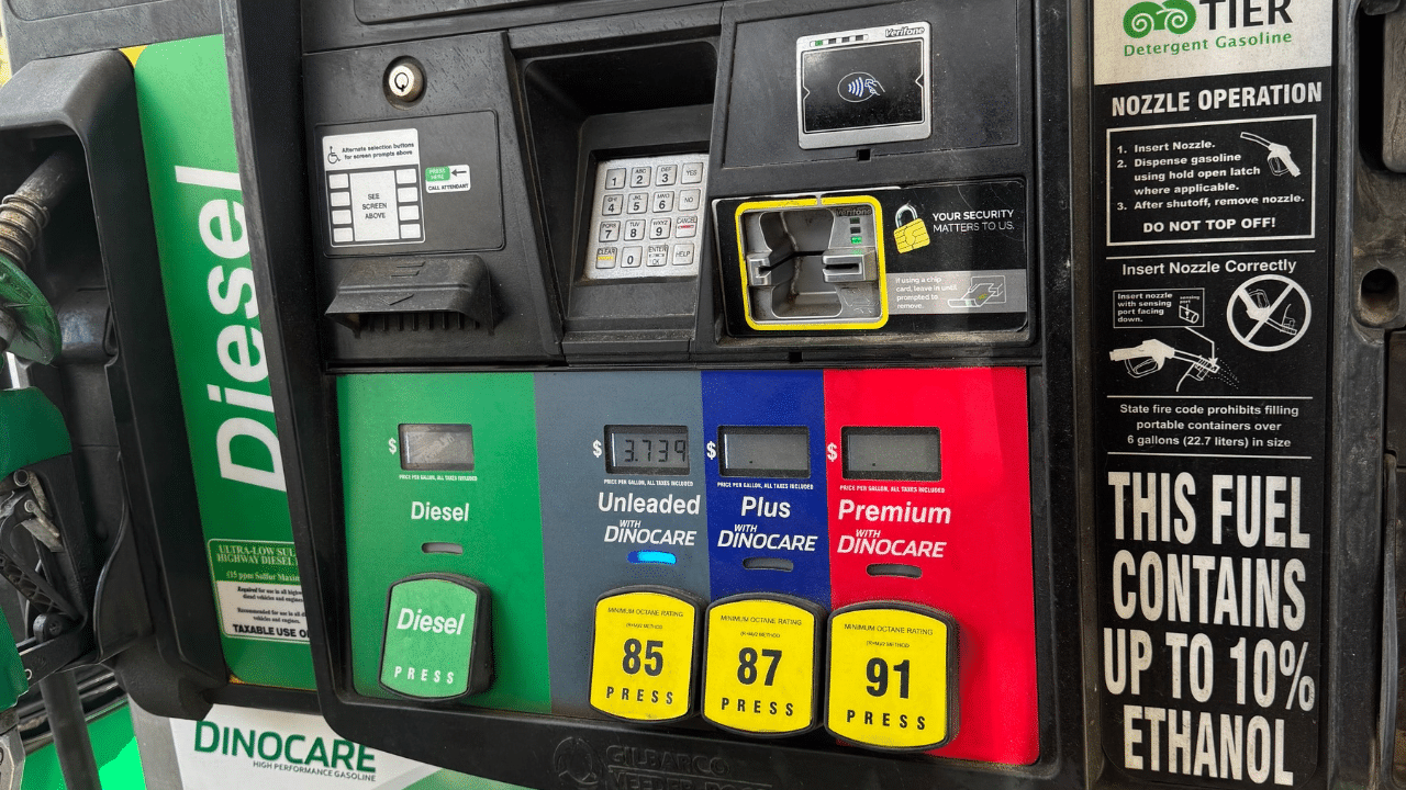 A gas station fuel pump