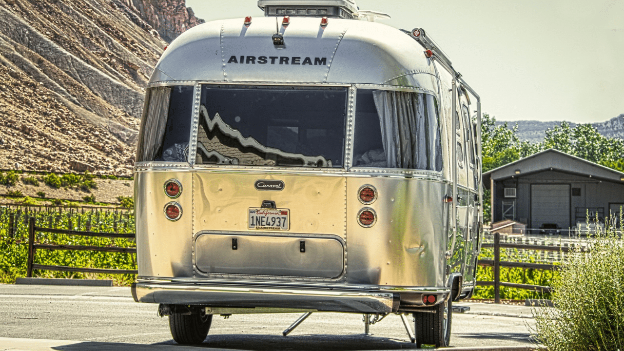 An Airstream parked at a vineyard in the Grand Junction area of Colorado