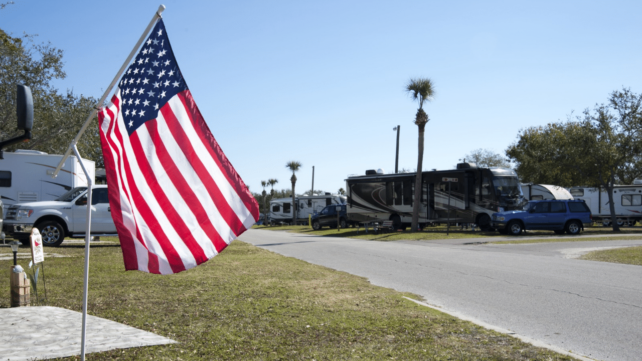 RVs at the FamCamp at MacDill Air Force Base in Florida