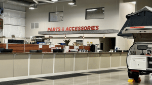 The parts and accessories department at a General RV Showroom