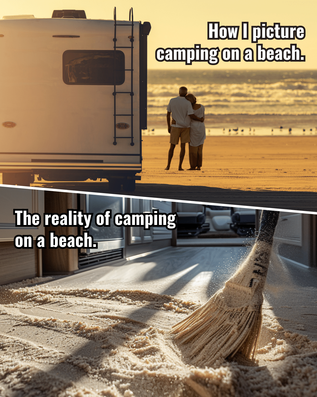 RV camping on a beach forum post