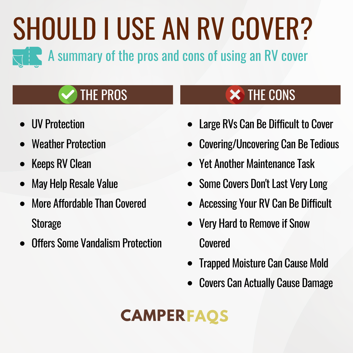 Do you cover your RV in summer? Camper FAQs